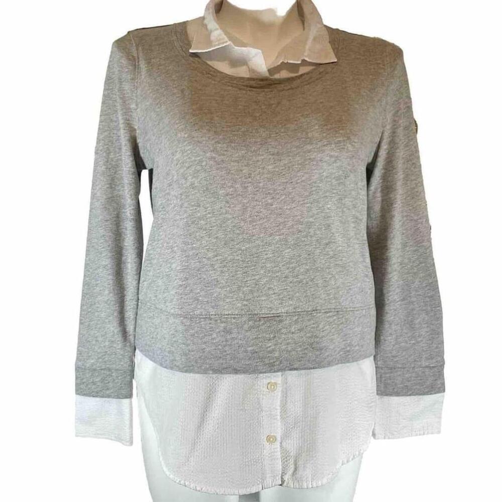Tommy Hilfiger Women's / Ladies' 2-fer Blouse Size L Color Gray